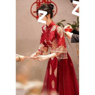 Bride's Toast Dress 2025 New Chinese Style Cheongsam Wedding Dress Petite Xiuhe Suit High-End Women