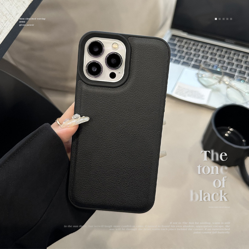 シンプルな黒のライチ柄、Apple 16、iPhone 17 Pro Max、個性的な11、レザー調13、高級感のあるスマホケース|undefined