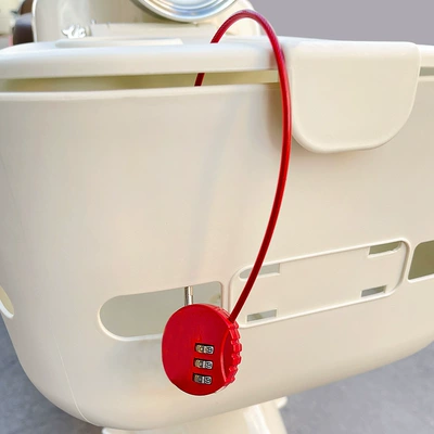 Anti-Theft Password Lock Anti-Theft Cute: Helmet lock - red-combination-lock