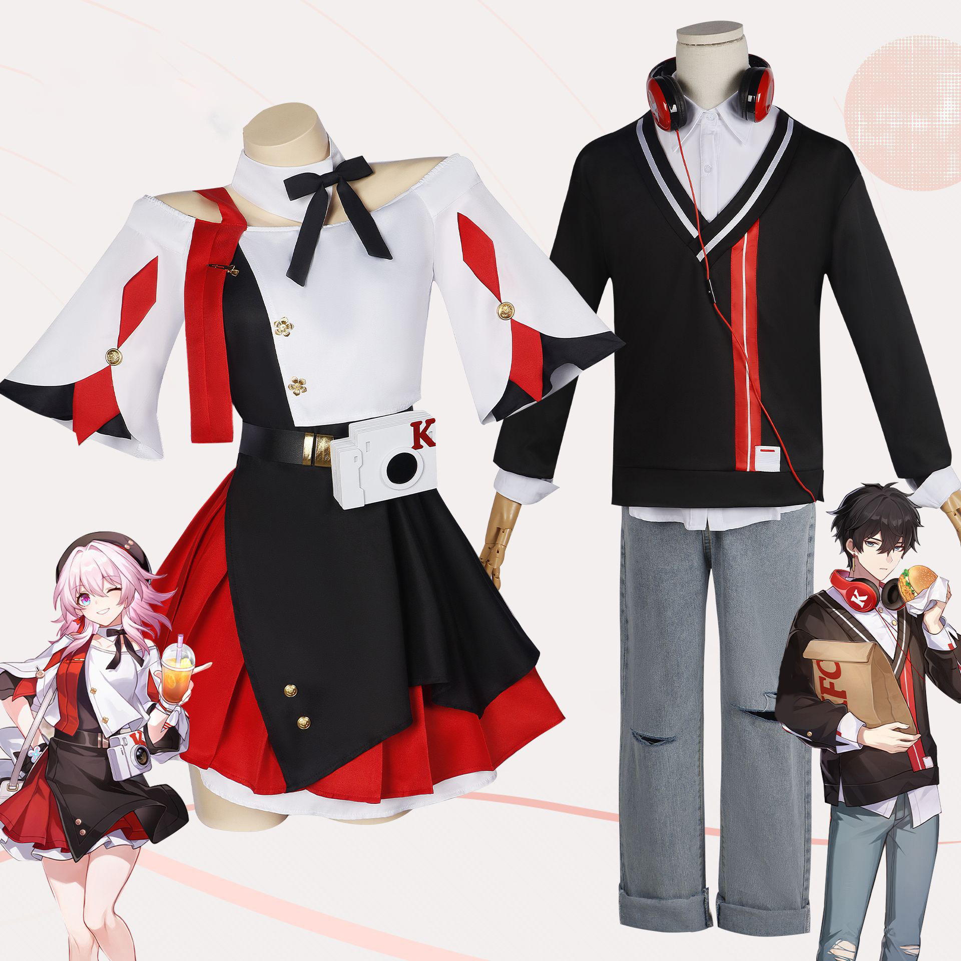 Beishui Commerce March 7th COS Service KFC Linkage Collapse Star Dome Railway Danheng Cosplay Complete Set