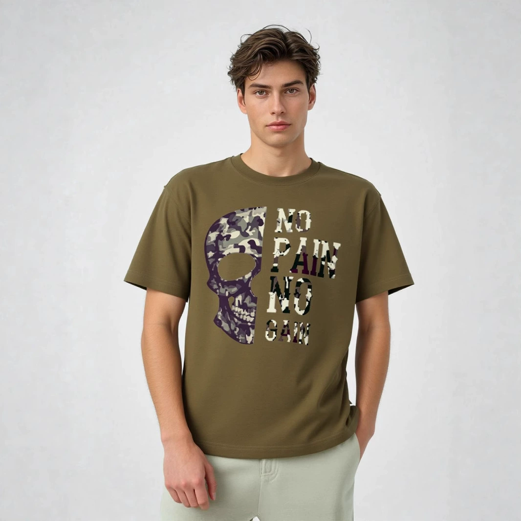 2025 новая летняя хлопковая футболка с принтом тыквы и черепа для мужчин и женщин