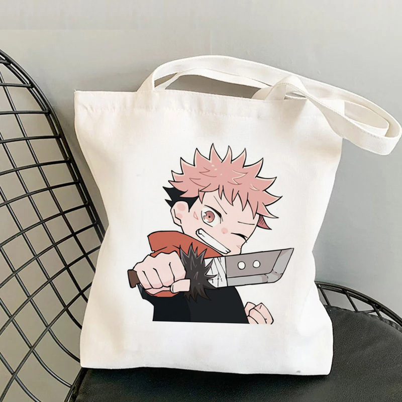 Jujutsu Kaisen impresa bolsa de lona Harajuku bolsa de hombro bolsa de compras de mano de moda Aliexpress Amazon
