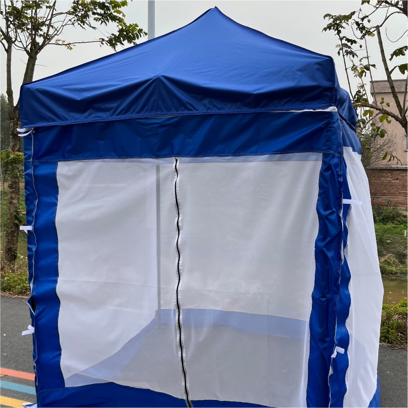 Tienda de campaña de marco hueco para vehículos azules + cerco de cuatro lados