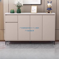 家用鞋柜岩板台面走廊实木收纳柜门口入户鞋柜落地式现代简约柜子