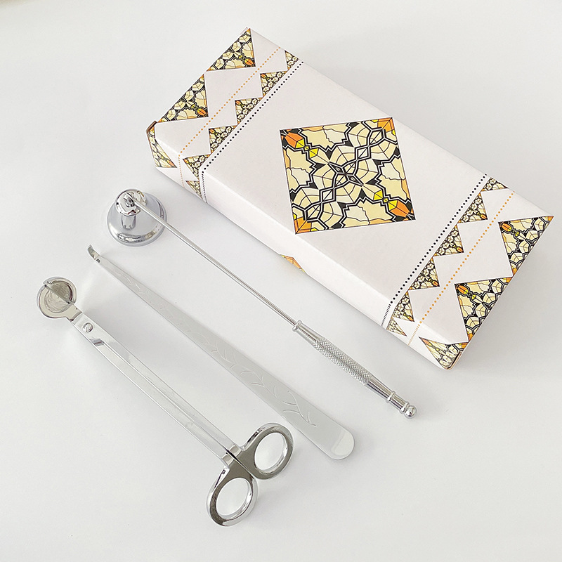 Conjunto de herramientas para velas de aromaterapia - Diseño moderno simple, incluye cortador de vela de acero inoxidable, extintor de vela y encendedor, venta al por mayor