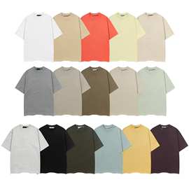 FG复线重磅纯色短袖T恤潮牌欧美高街基础简约休闲百搭宽松半袖t恤