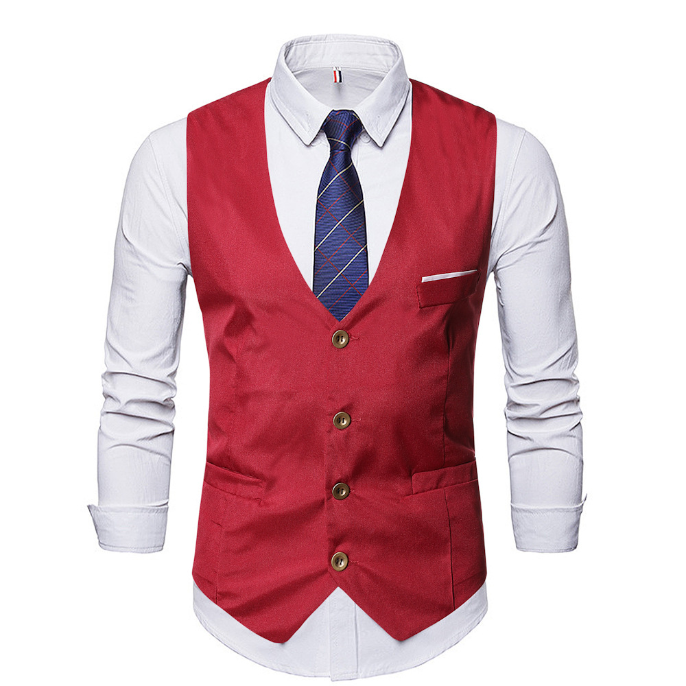 Comercio exterior transfronterizo nuevo traje de los hombres Chaleco de moda juvenil de negocios de los hombres casuales Delgado Chaleco de estilo coreano