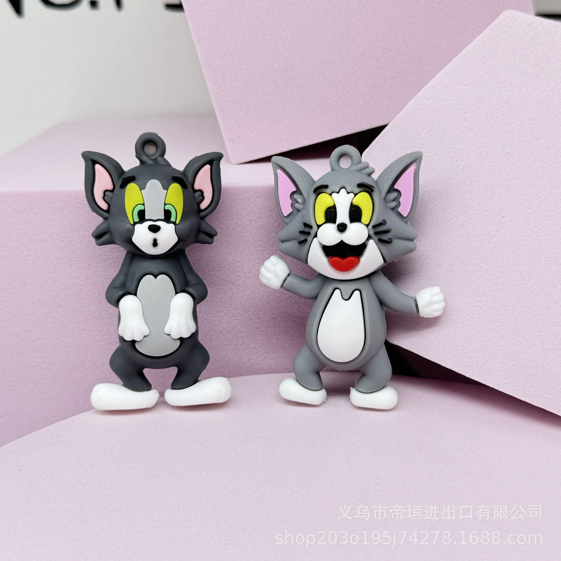 (2개) 새로운 귀여운 톰 고양이 제리 마우스 키 체인 액세서리 장난감 가방 펜던트 선물 DIY 수제