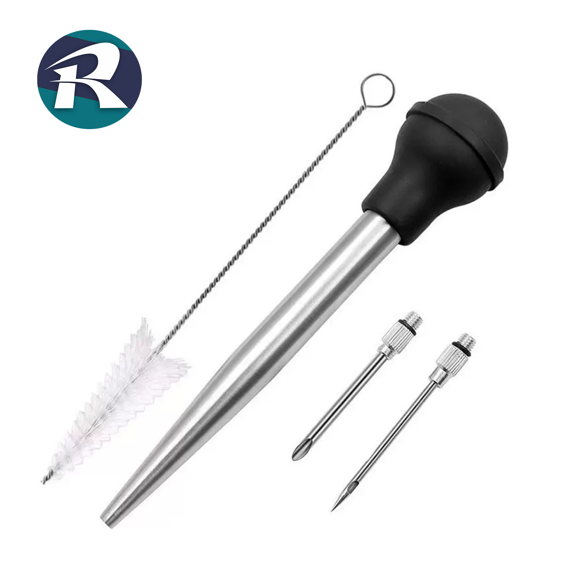 304 Stainless Steel Turkey Needle, Silicone Pump Needle for Steak and Chicken, Turkey Seasoning Pump Tool, Oil Suction Tube 304 Injection