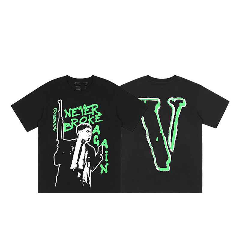 外単VLONE FOG潮牌大v字母Logo桜半袖スケッチ刺繍唇印落書きプリントtシャツ|undefined