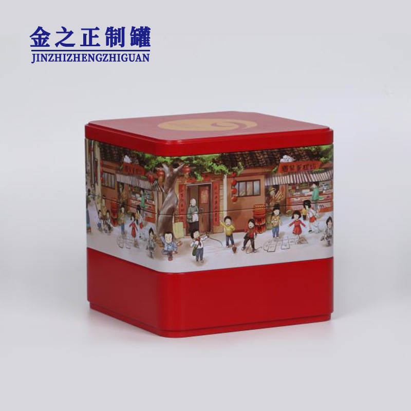 厂家直销三层月饼铁盒 食品级包装铁盒 12粒月饼礼盒马口铁盒密封