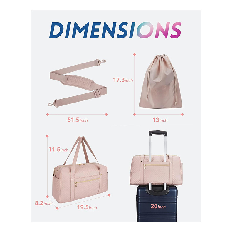 Bolsa de viaje 31L bolsa de viaje de fin de semana acolchada con compartimiento de computadora portátil gran bolsa de aeropuerto