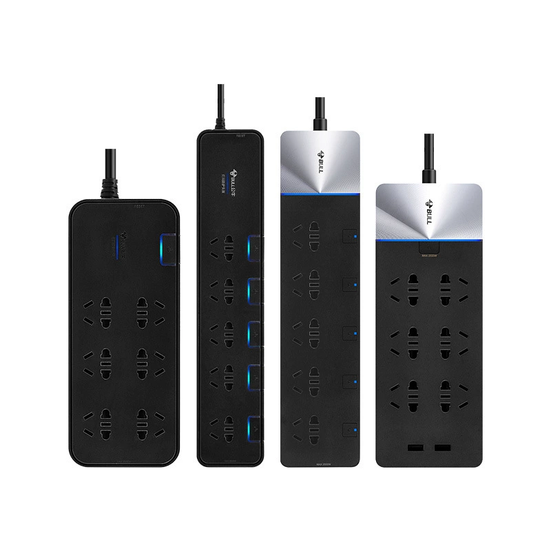 Игровая перетягивающая анти-скачок розетка Bull H306U2 с молниезащитой, шестиместная розетка с поддержкой быстрой зарядки 20W, многоразетка