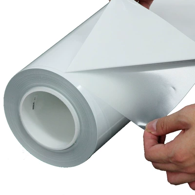 High-polymer PVC painted white film with Auto Color Change Film - high-polymer-painted-white-film-transparent-pet-base-with-air-channels-15258m