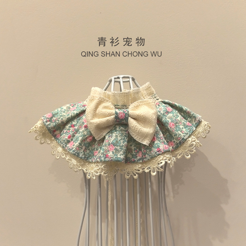 【青衫宠物】原创猫咪围脖宠物饰品蝴蝶结布偶领结狗狗衣服口水巾|undefined