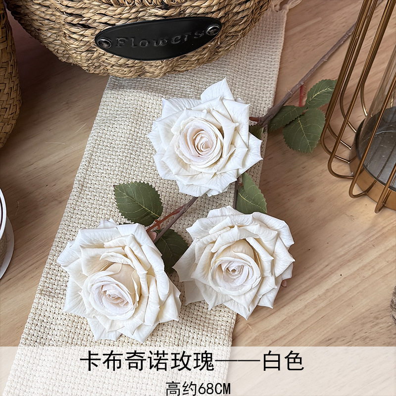 Artificial Rosa sola franela Rosa flor artificial boda decoración del hotel decoración del hogar arreglo de flores flor artificial Rose