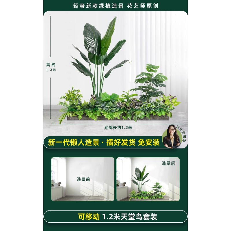 仿真绿植造景组合橱窗装饰假植物景观造景庭院布置玄关室内氛围树|undefined