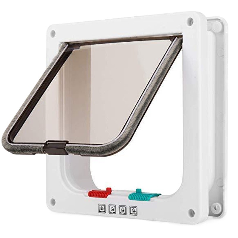 Suministro transfronterizo de gato acceso gratuito Puerta de dos vías controlable interruptor dirección Puerta de gato suministros para mascotas