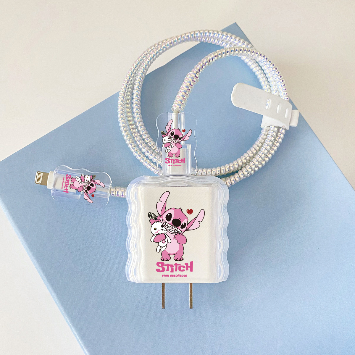 Apple 20w-B10 여성용 스티치 오버레이 헤드기어 + 물결선 클립 + 1m 레이저 흰색 로프 + 흰색 스트랩