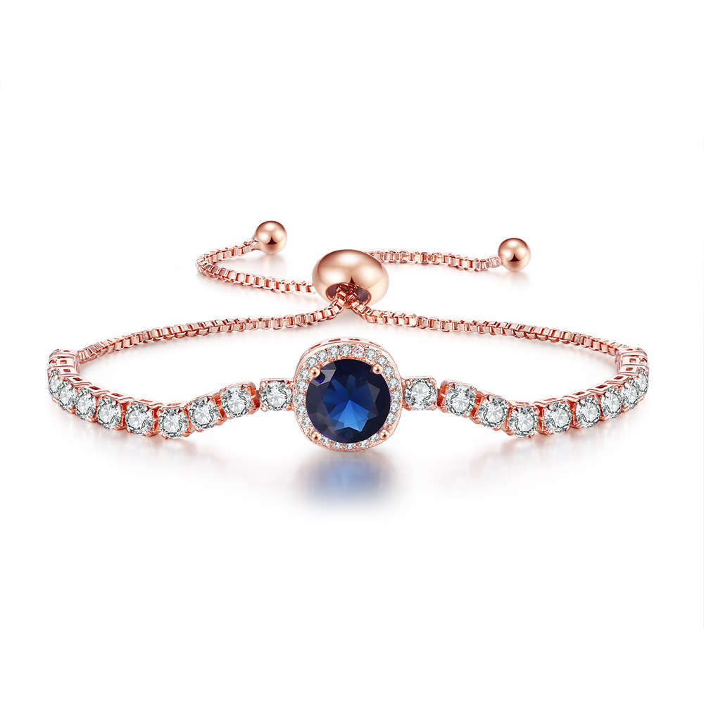 Bracciale a catena con pietra di nascita in zircone per donna_voghion.com