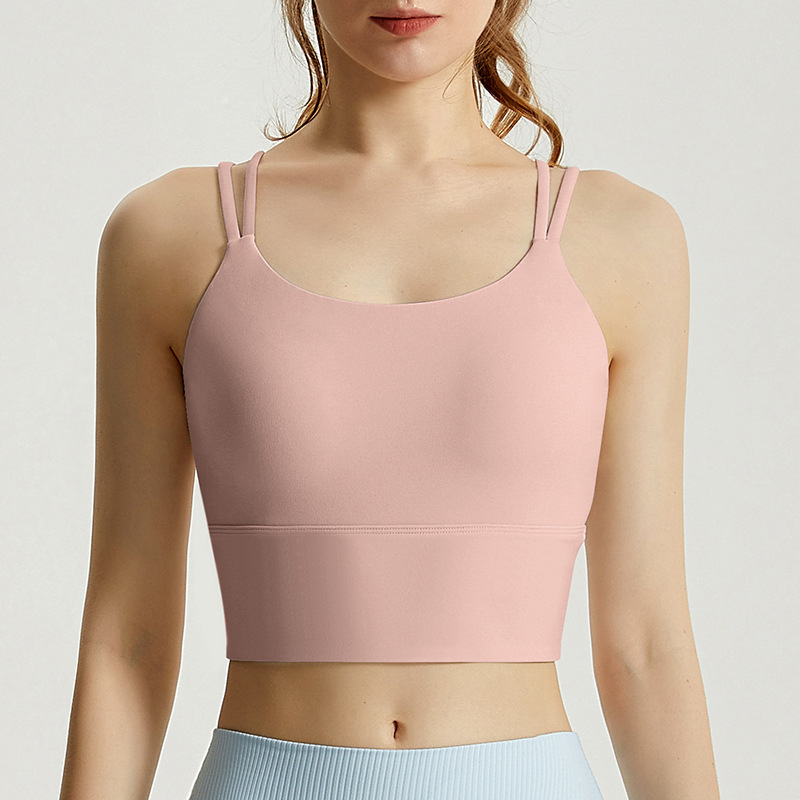[personalizada] chaleco deportivo integral fijo antichoque seco rápido hermoso cinturón de hombro delgado ropa interior deportiva mujer