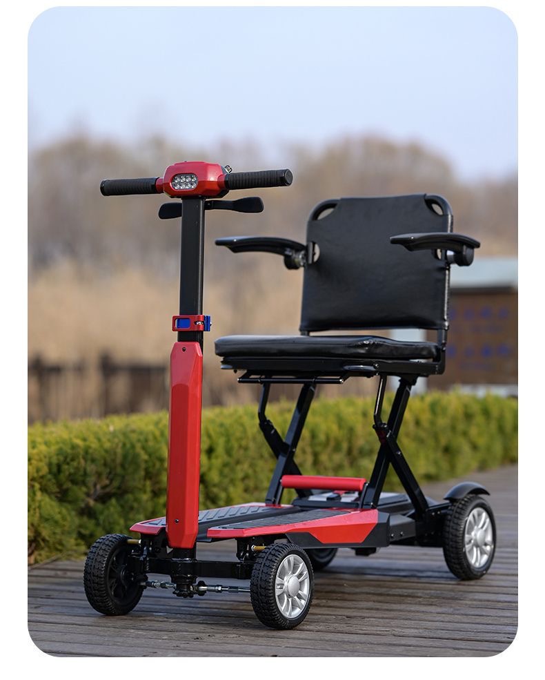Yingkang Electric Four-Wheel Scooter for the Elderly Yk-001 Lightweight Foldable Portable Model with 10Ah Lithium Battery
