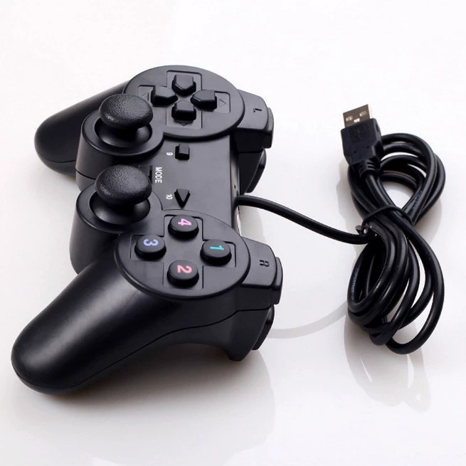 USB контроллер для компьютера, проводной геймпад, стиль PS2, 208, вибрация