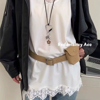 2026新款麂皮绒腰带包女ins风穿搭博主同款皮带腰间配饰包可拆卸