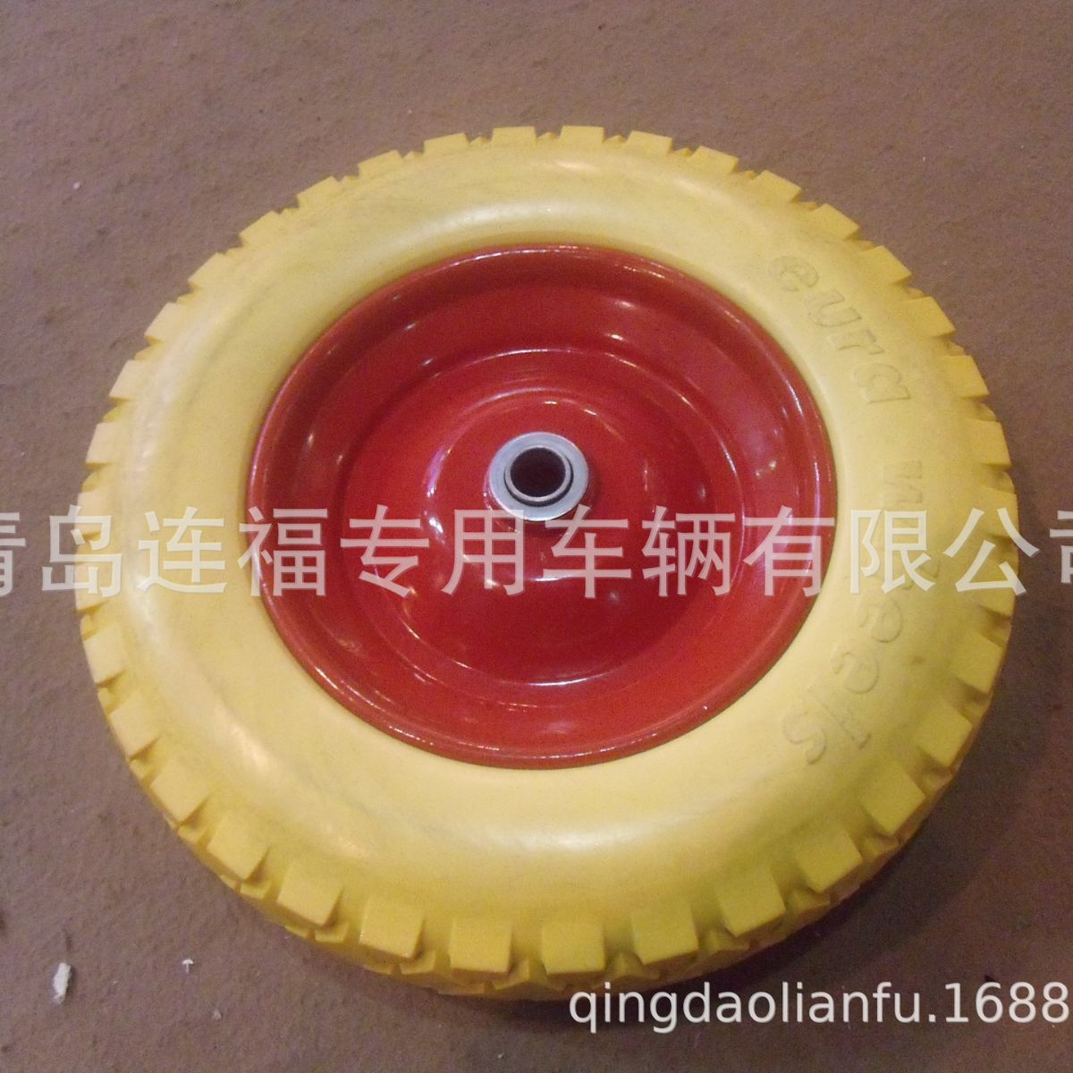 供应外贸4.00-8PU黄色轮子 大方块外胎  聚氨酯轮胎  欢迎洽谈