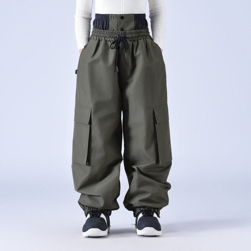Ski Pants for Men and Women, Snowboarding Pants, Winter Outdoor Windproof, Waterproof, Warm, Loose Version Ski Pants, Cross-Border Style