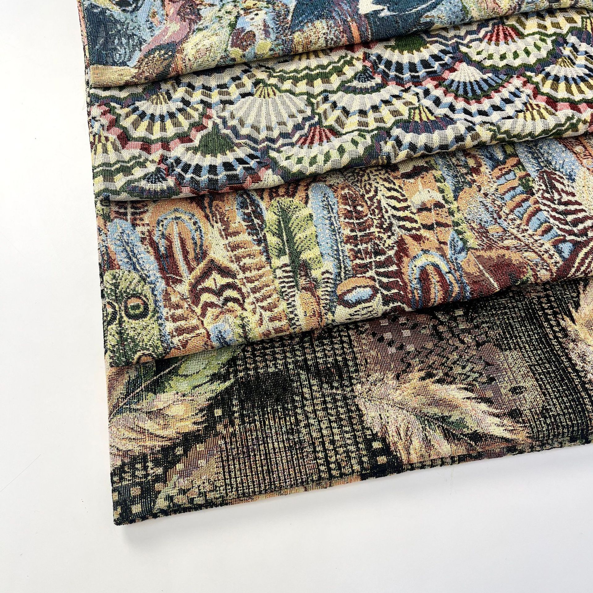 厂家新品民族田园风提花面料 女装箱包装饰面料