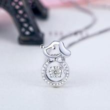 s925纯银灵动生肖狗项链本命年狗年吊坠日韩简约创意个性送女友