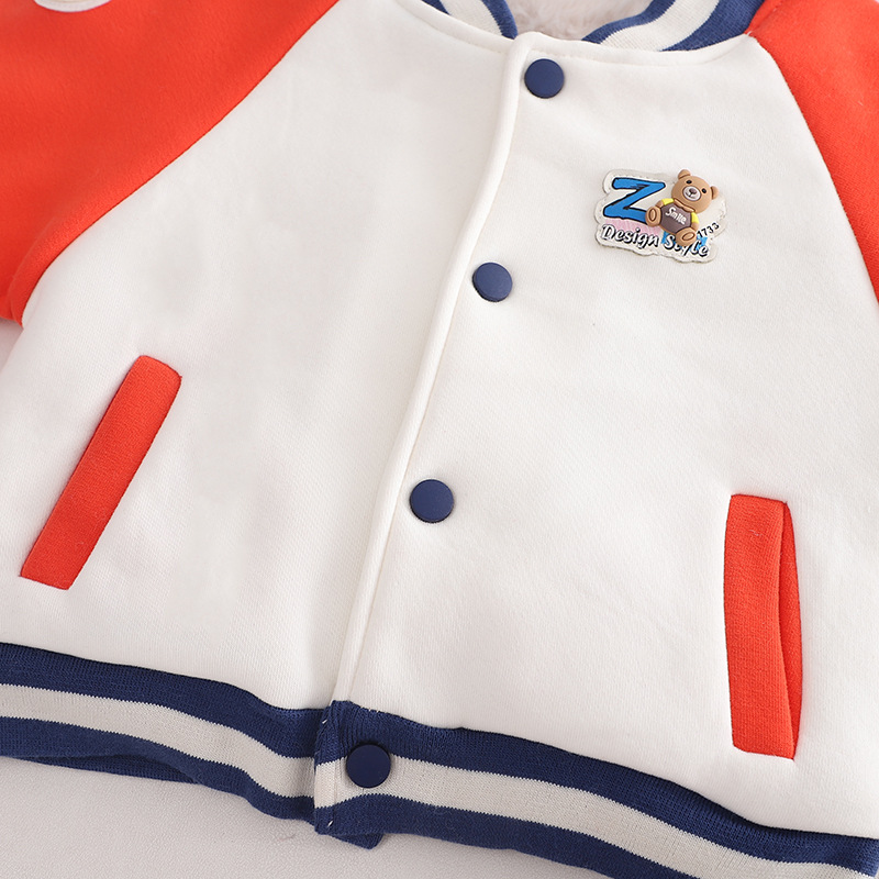 2023 Herbst/Winter Jungen Baseballanzug mit warmer Kleidung für Mädchen Winter Einteiliger Plüsch Baby Lamm Fleece Mantel_voghion.com