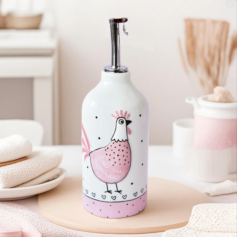 Fabricantes de exportación europeos y estadounidenses de pollo en stock botellas de cerámica de botellas de vinagre de aceite llenas botellas de cerámica de desinfectante de manos