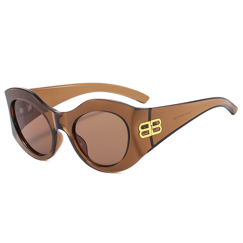 Nuevas letras transfronterizas B personalidad marco grande tendencia redonda gafas de sol de moda ins mismo estilo street hip-hop