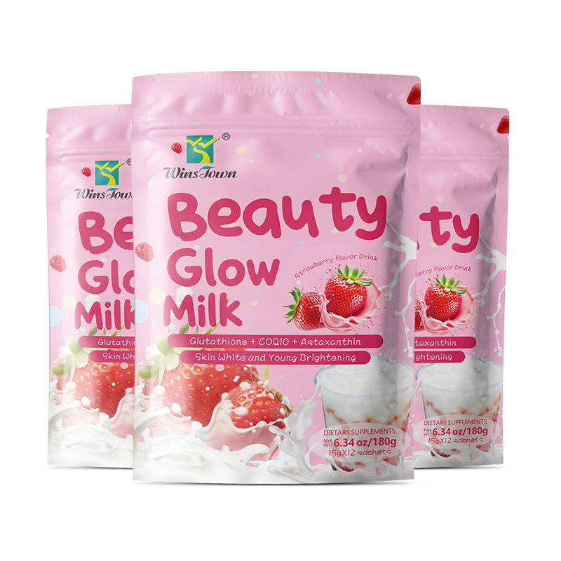 Export Strawberry Flavor Beauty Glow Milk Collagen Rejuvenating Milk Beauty Brightening Nutritional Drink