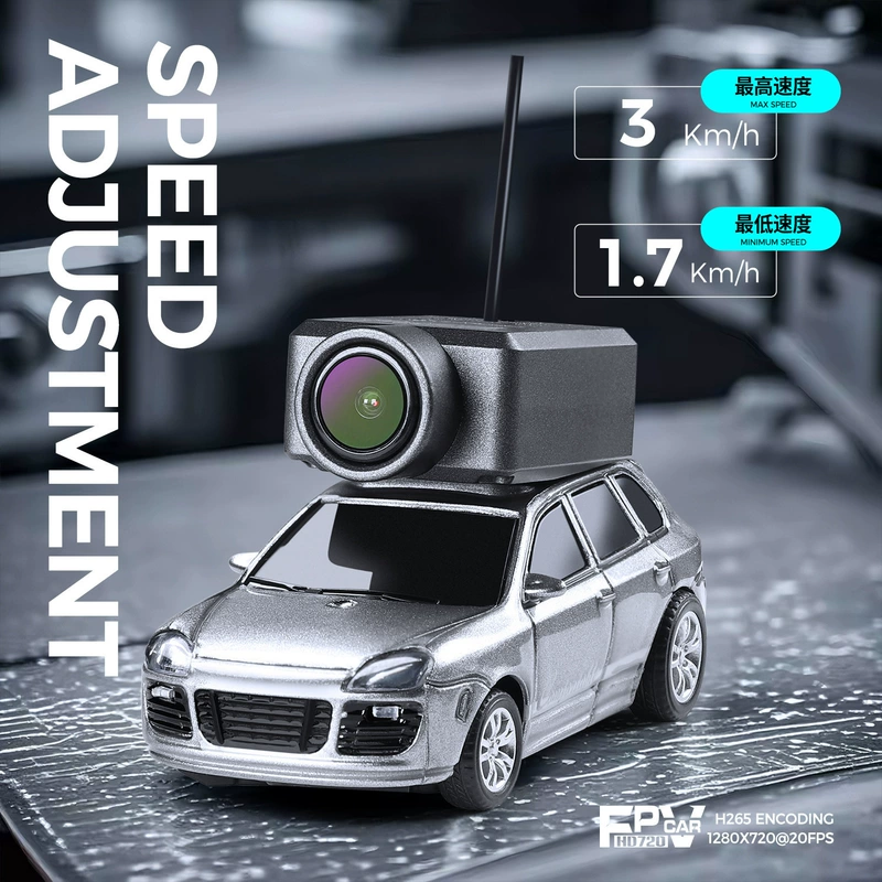 Мини-машинка на радиоуправлении 1:64 с FPV-камерой управление через приложение