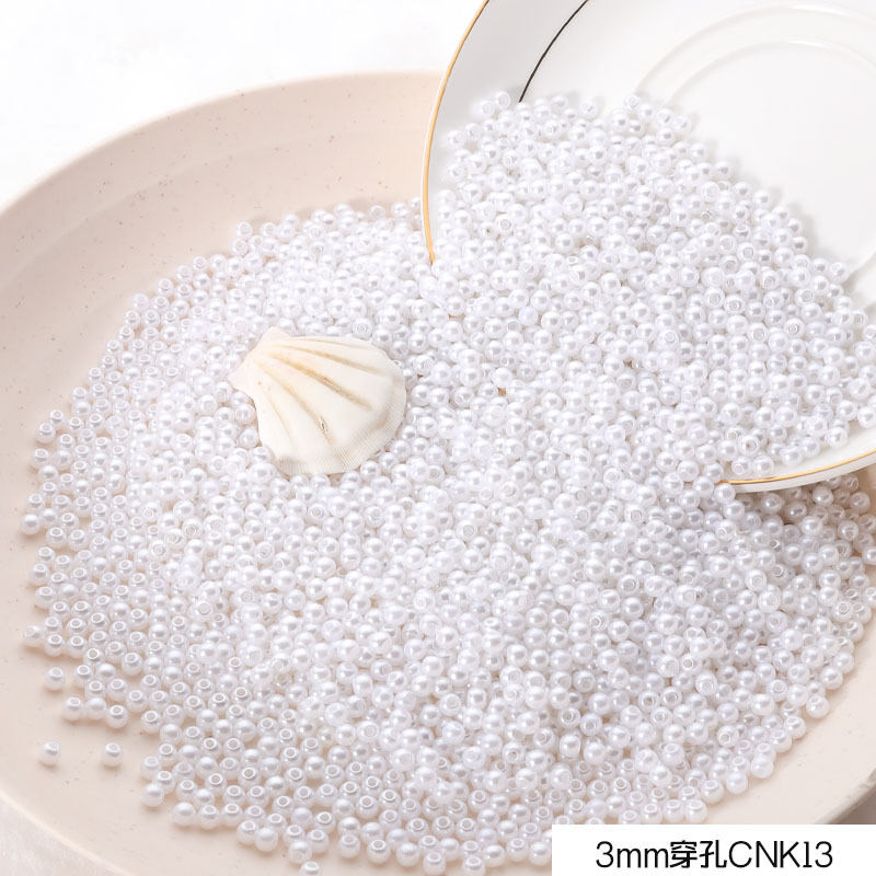 3-10mm blanco puro beige perforado ABS perla de plástico diy zapatos ropa ropa sombrero pendientes pulsera collar con cuentas