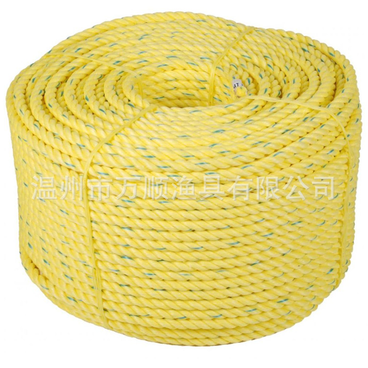 超强3股PP聚丙烯绳 5毫米钓鱼系泊聚丙烯绳32MM220米线圈聚丙烯绳