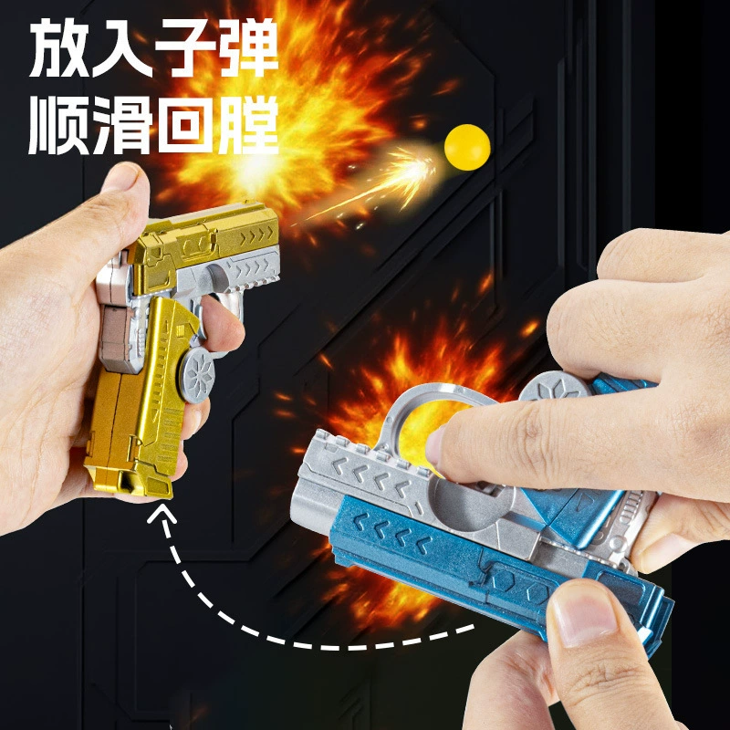 Spinning top for finger, rotating gun, folding soft bullet, transformer, smart toy for boys, new collection, premium version, anti-stress