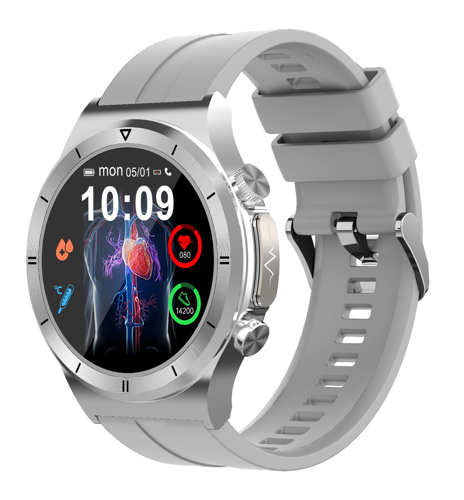 Nuevo reloj inteligente T30 ECG no invasivo de glucosa en sangre Frecuencia Cardíaca oxígeno en sangre monitoreo de la salud del sueño Bluetooth llamada Deportes