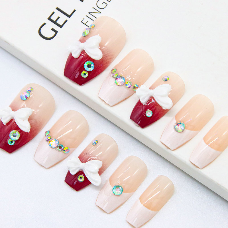 Wholesale French hand-worn armor-worn fake nails multi-style detachable nail patch