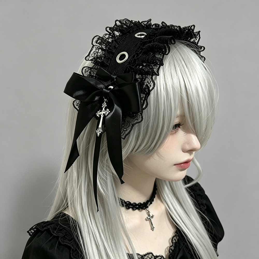 Dos dimensiones Lolita correa de cabello chica gato oreja clip de cabello cómic cosplay Lolita criada correa de cabello
