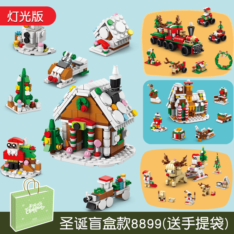 Lele árbol de Navidad bloques construcción compatible con pequeñas partículas alta montado rompecabezas coche juguetes niños y niñas Santa Claus regalos