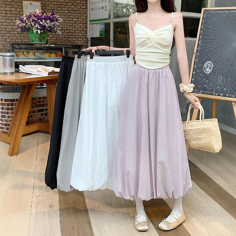 2025 Spring and Summer New Flower Bub Dress Pleated Design Spring High Waist Slimming with Lining Mid-length Skirt Women's Clothing 2025 Spring and Summer New Flower Bub Dress Pleated Design Spring High Waist Slimming with Lining Mid-length Skirt Women's Clothing