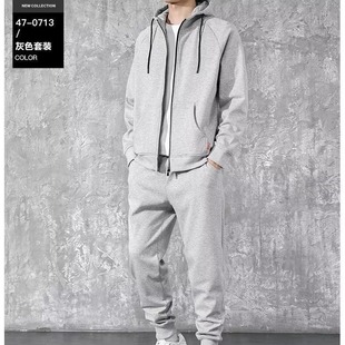 Hooded Casual Sports Suit for Men, Spring & Fall Simple Korean Style Sweatshirt and Sweatpants, Handsome Men's Matching Hoodie Complete Set