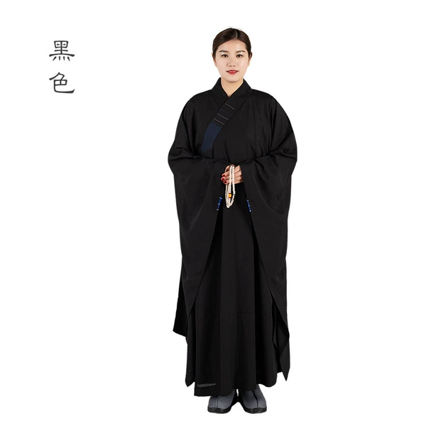 Black wide sleeves Haiqing high-end Doris fabric