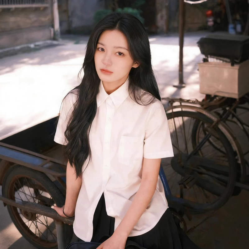 Summer Thin Men's and Women's Slim-fit White Shirt Long and Short-sleeved Work Uniform Student School Uniform Class Uniform Solid Color Shirt plus size