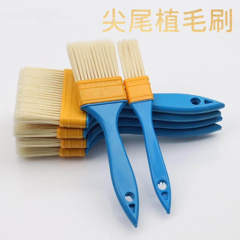 Factory wholesale blue handle pointed tail planting brush multi-purpose plastic handle brush sharpening wire paint brush cleaning brush