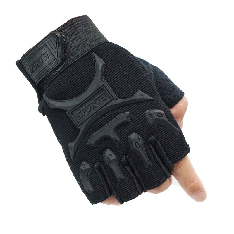 Fábrica al aire libre ciclismo deportes guantes tácticos hombres antideslizante desgaste-resistente militar ventilador sello Protección Medio dedo guantes de la bicicleta
